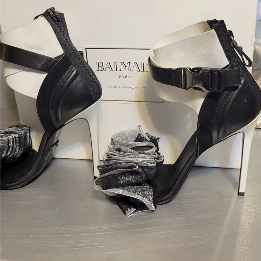 Balmain Isaure Tulle Sandals